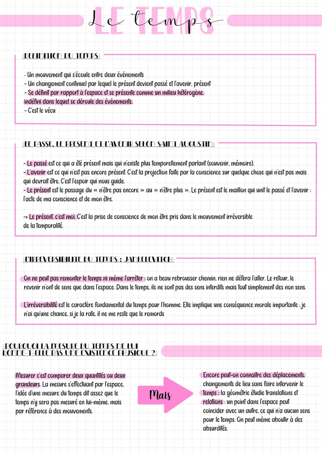 Le temps
DEFINITION DU TEMPS
- Un mouvement qui s'écoule entre deux événements
- Un changement continuel par lequel le présent devient passé