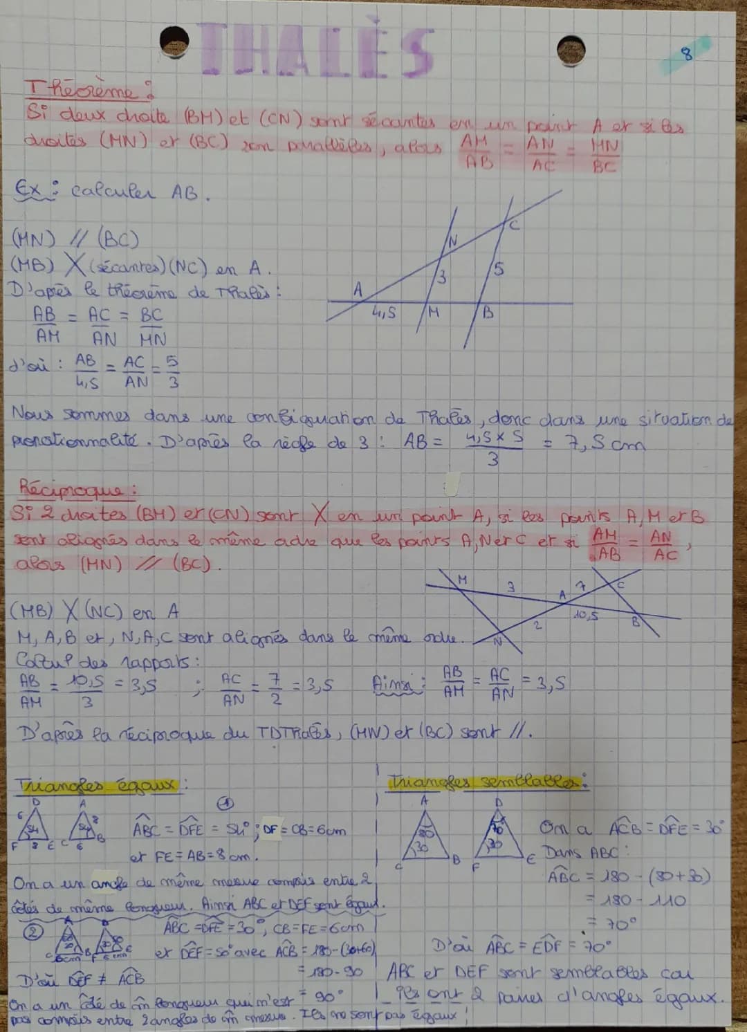 Apprends le Théorème de Thalès et les Triangles Semblables facilement !