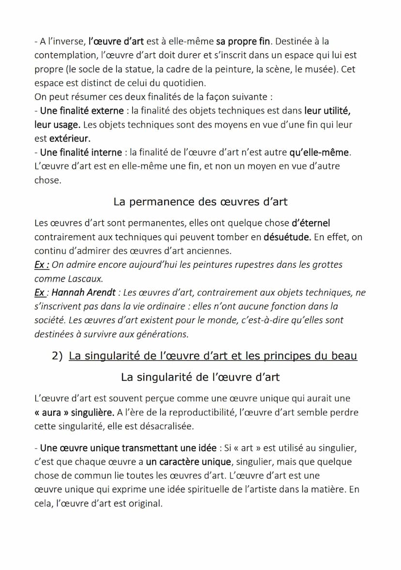 1) Définition de l'art
L'Art
L'étymologie du mot
Le mot « art » a la même étymologie que le mot « technique » : technê, en
grec, qui donne a