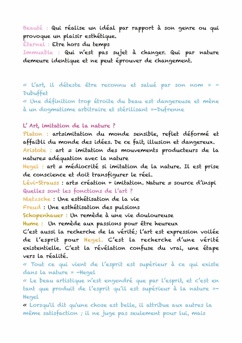 I) Art
Art, travail et technique
L'art et la technique sont confondus jusqu'au 18e s.
Artisan: Agit selon des règles acquises dans un appren