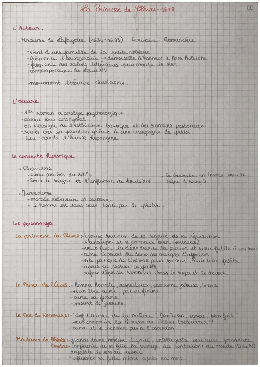 La Princesse de Clèves-1678
L Auteur.
• Madame de Lafayette (1634-1693) Ecrivaine - Romancière
-vient d'une famille de la petite noblesse
-f