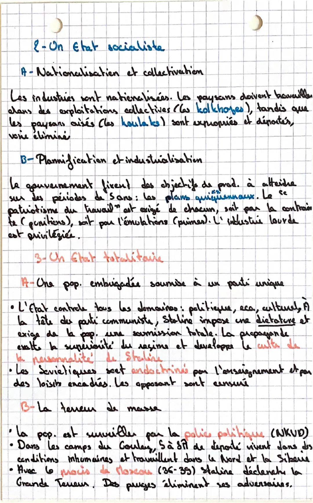 MISTOIRE
DE LA REVOLUTION BOLCHEvique AC REGIME STALINIEN
Comment, à la tête de l'URSS, Staline établit-il
un régime totalitaire ?
.
1-La Ru