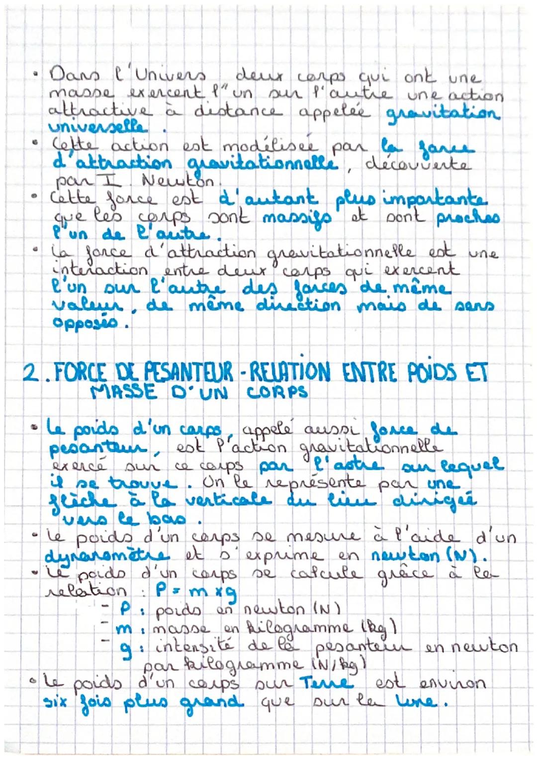 # PHYSIQUE

* Poids et masse
d'un corps

1. LOI DE GRAVITATION UNIVERSELLE

a) Force gravitationnelle entre deur corps.

Freire odune

D
Dis