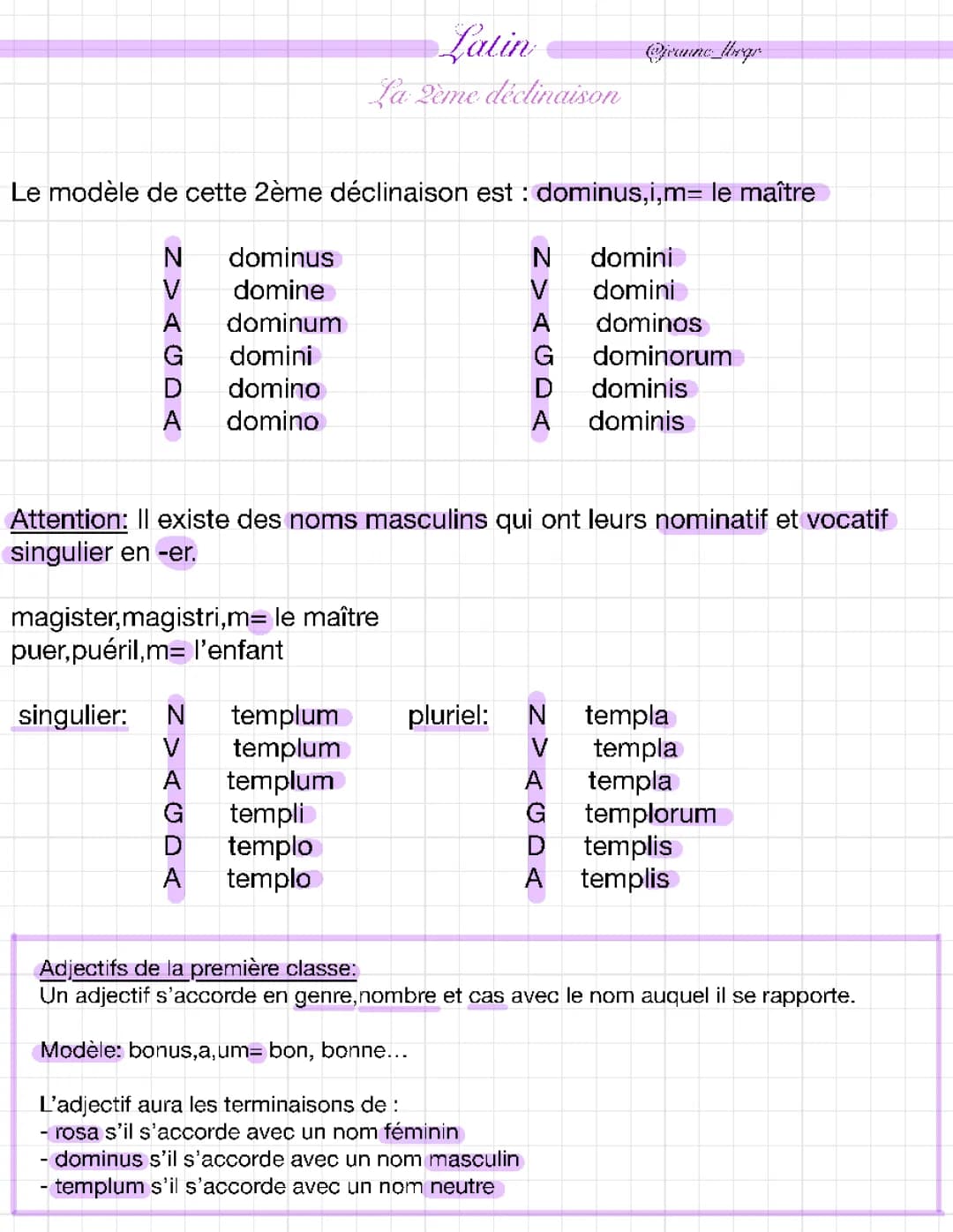 Découvre la 2ème Déclinaison en Latin: Astuces Simples et Tableaux Amusants