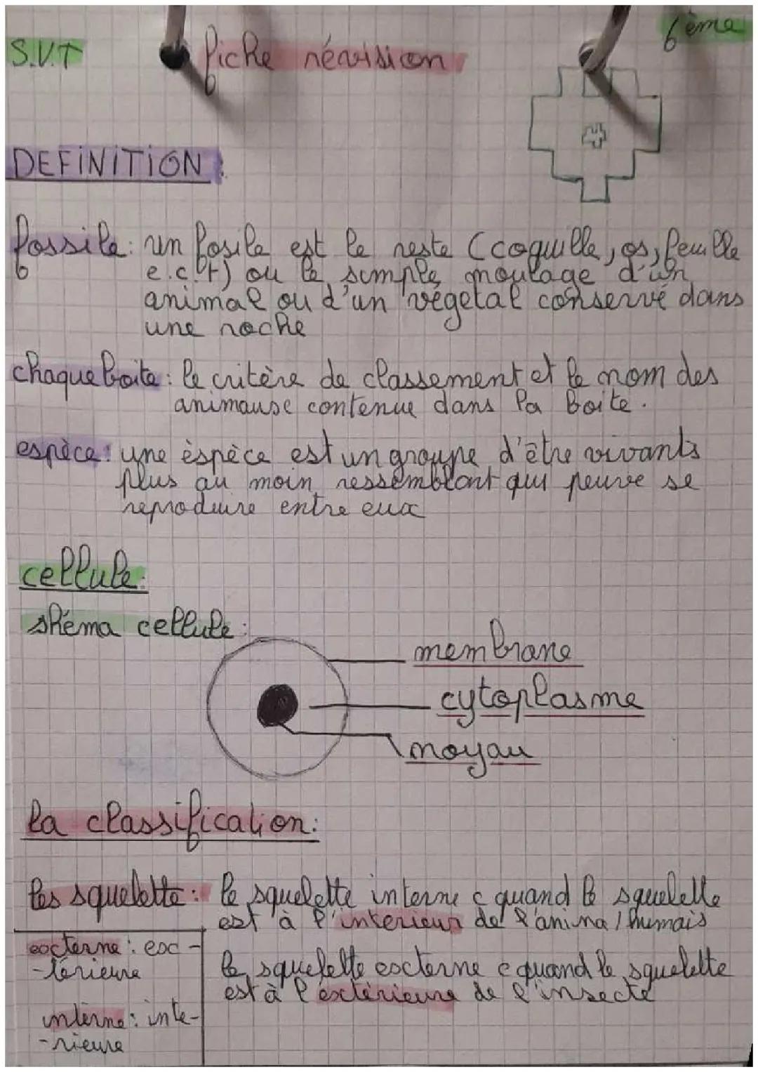 unité et diversité des être vivants + cellule
