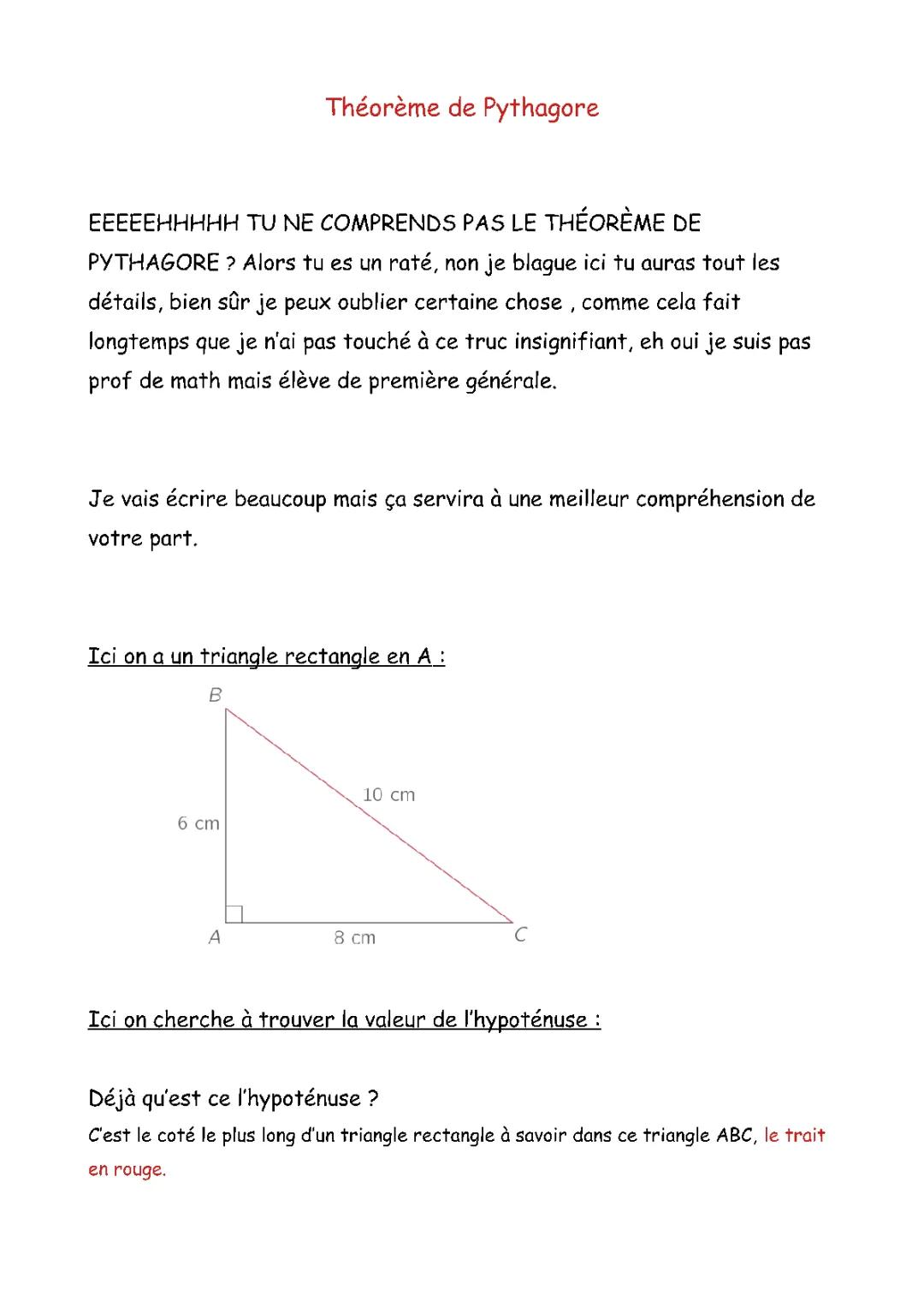 Théorème de Pythagore