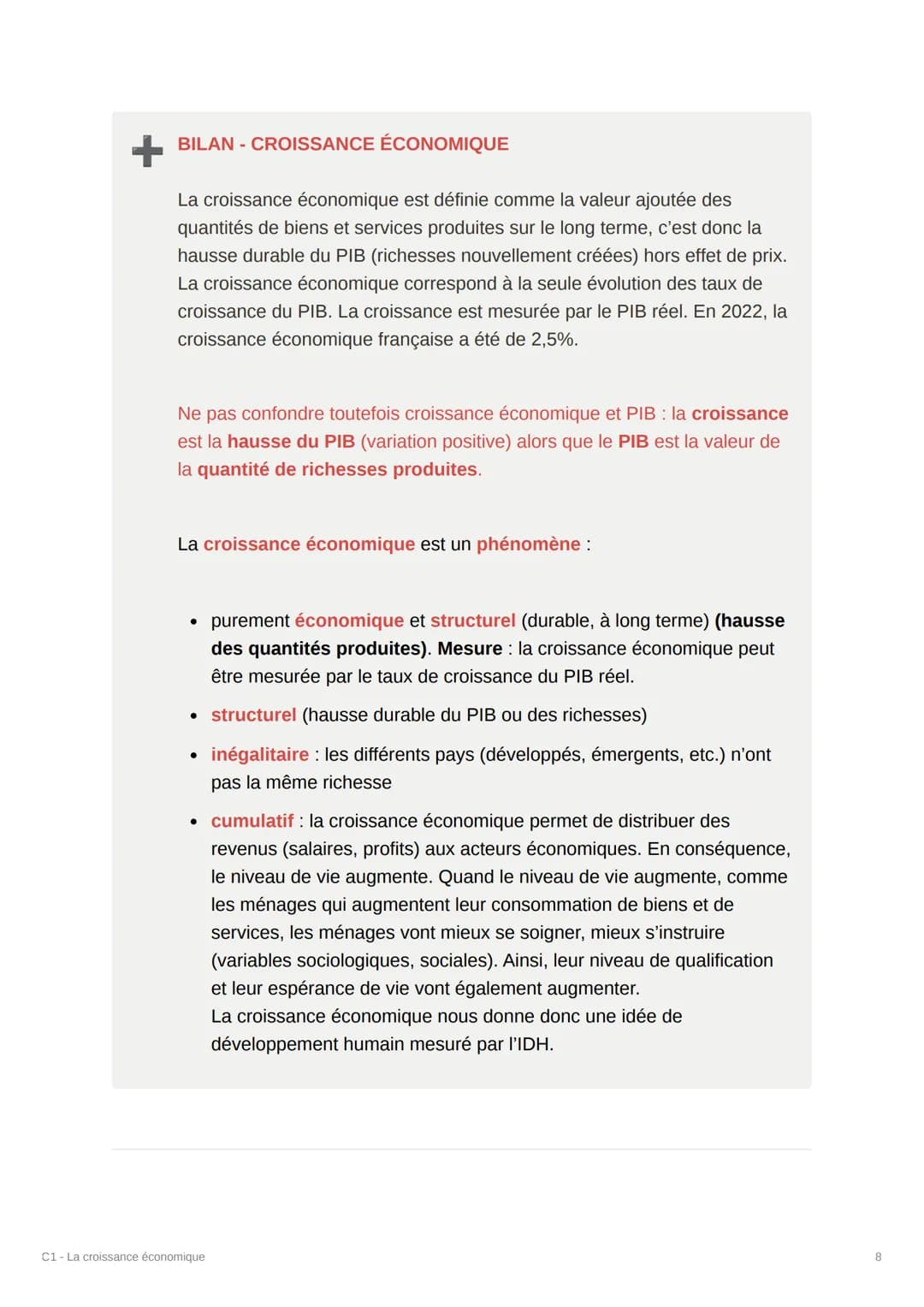 TILUTE
WOCHE
M
C1 - La croissance économique
Quelles sont les sources et les défis de la
croissance économique ?
Wh
▾ VOCABULAIRE
• Sources 