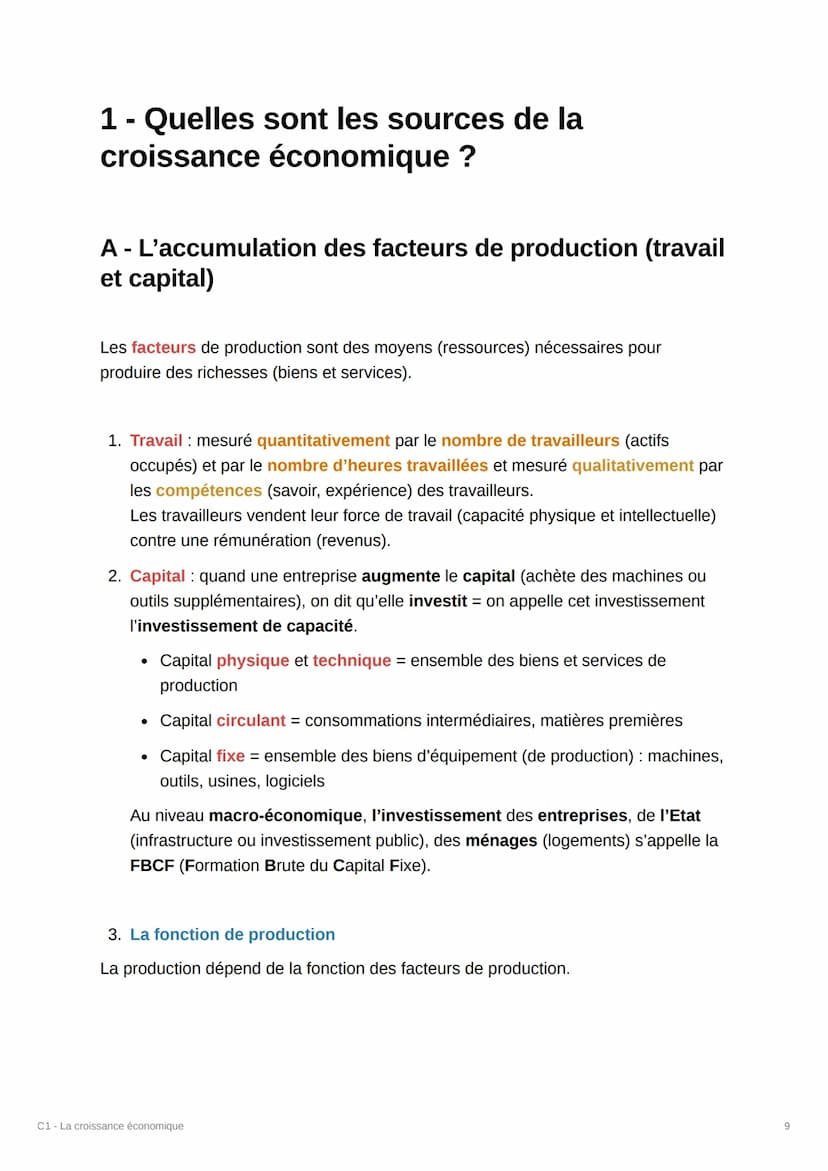 TILUTE
WOCHE
M
C1 - La croissance économique
Quelles sont les sources et les défis de la
croissance économique ?
Wh
▾ VOCABULAIRE
• Sources 