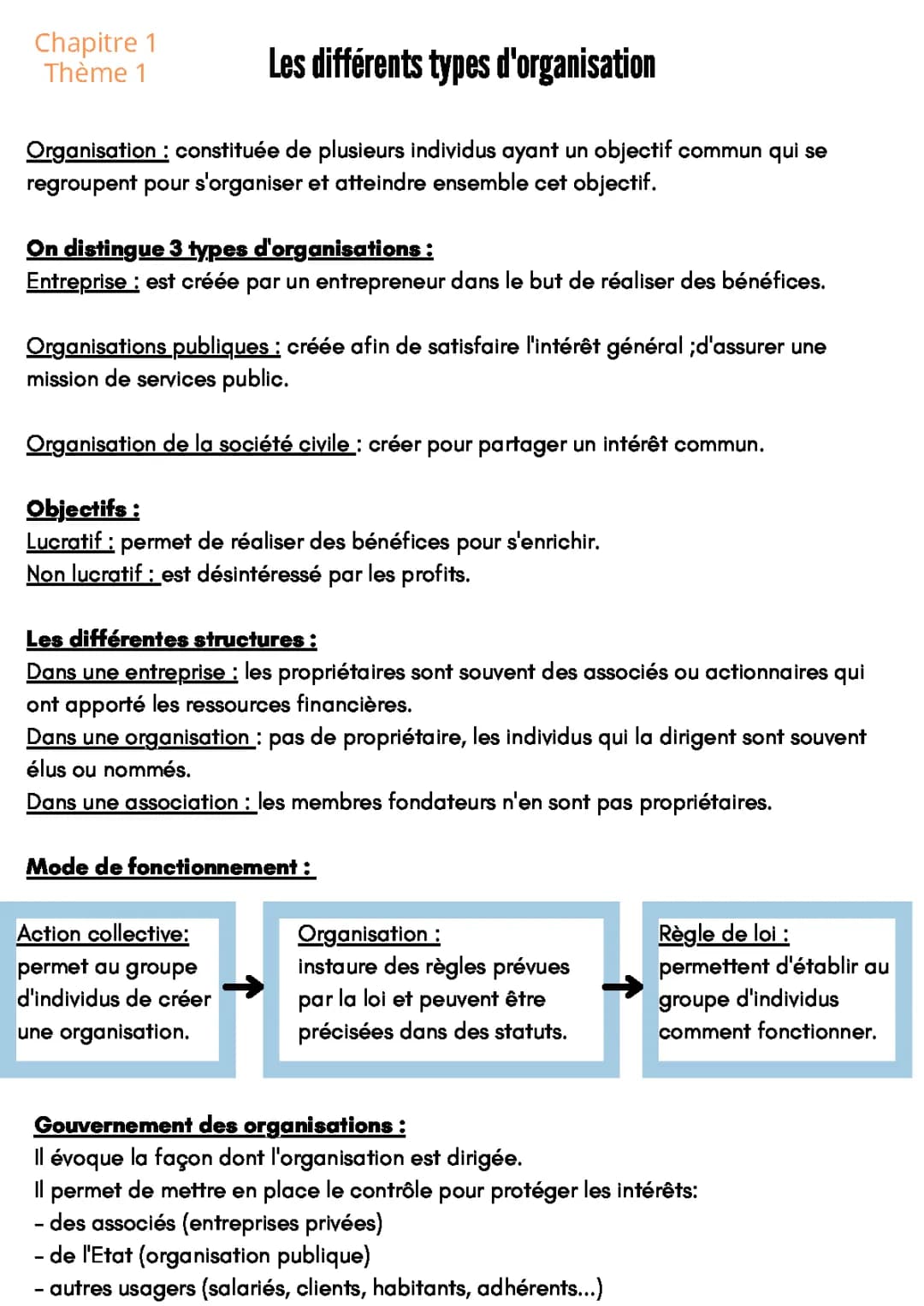 Les 3 Types d'Organisation STMG et Publique: Exemples et Définitions