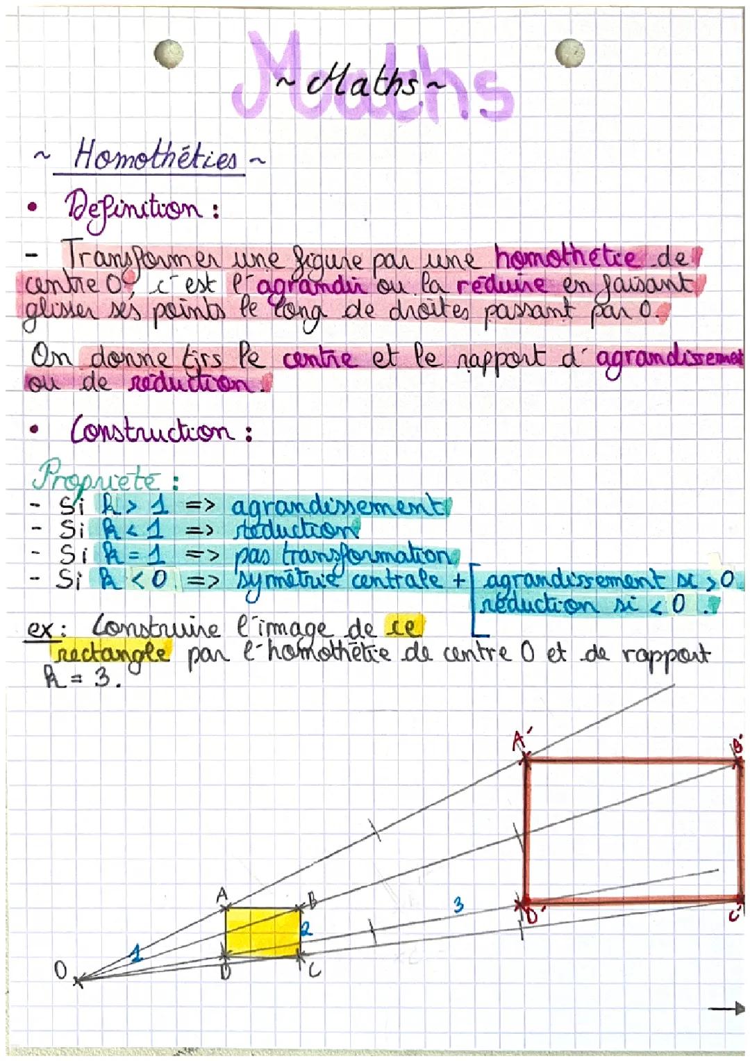 Découvre l'Homothétie et l'Agrandissement : Exercices et Formules pour la 3ème et 4ème