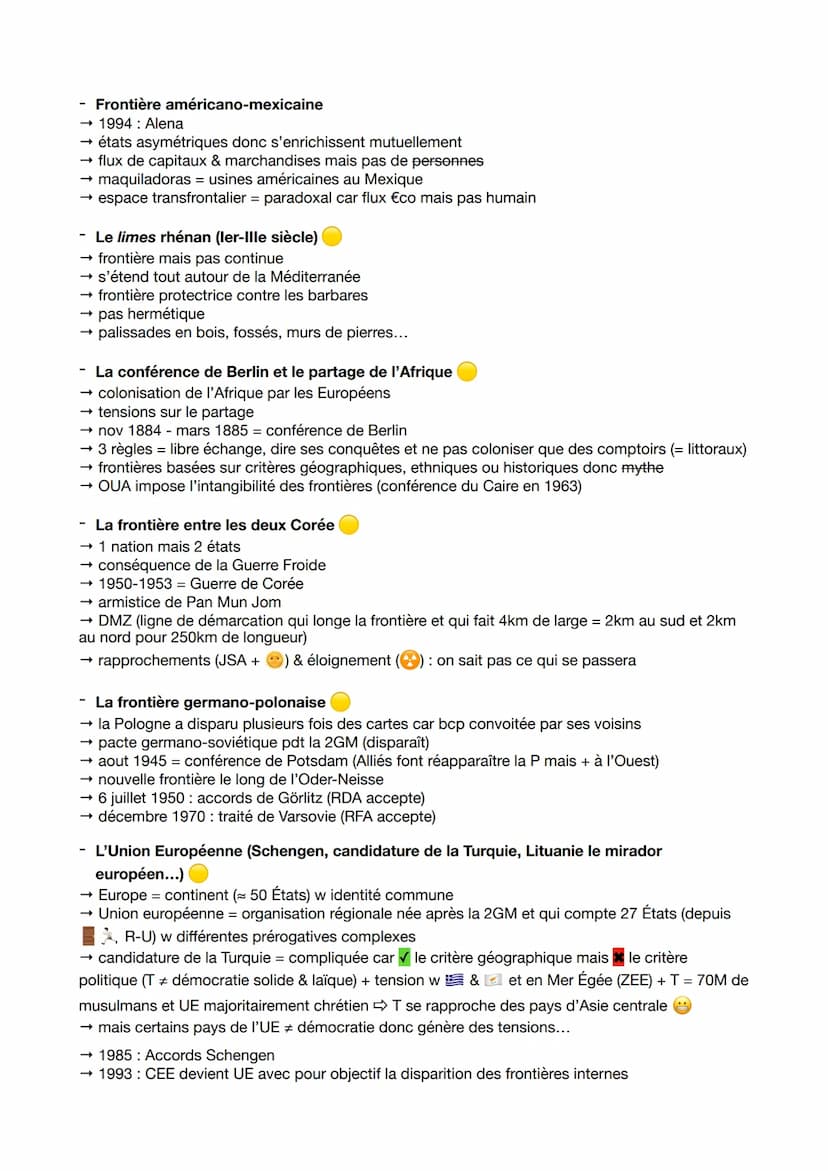THÈME 1 - LES FRONTIÈRES
L'ESSENTIEL
Jalons du thème :
1. Pour se défendre les limites du rhénan
→ voir exemples plus bas
+ ex de la Grande 