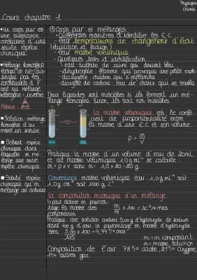 Know Cours seconde mélanges et matière physique chimie  thumbnail