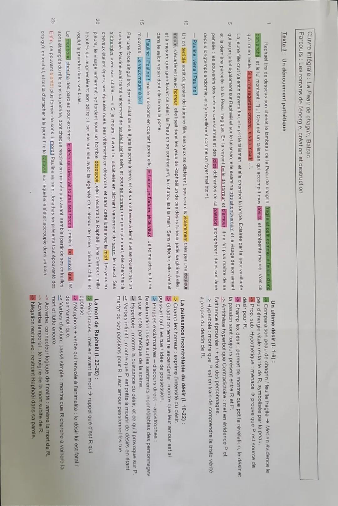 Texte 3: Un Dénouement Pathétique

INTRODUCTION
PRESENTATION:
→CŒuvre intégral: Roman La Peau de Chagrin, Honoré de Balzac, 1831.
→Parcours 