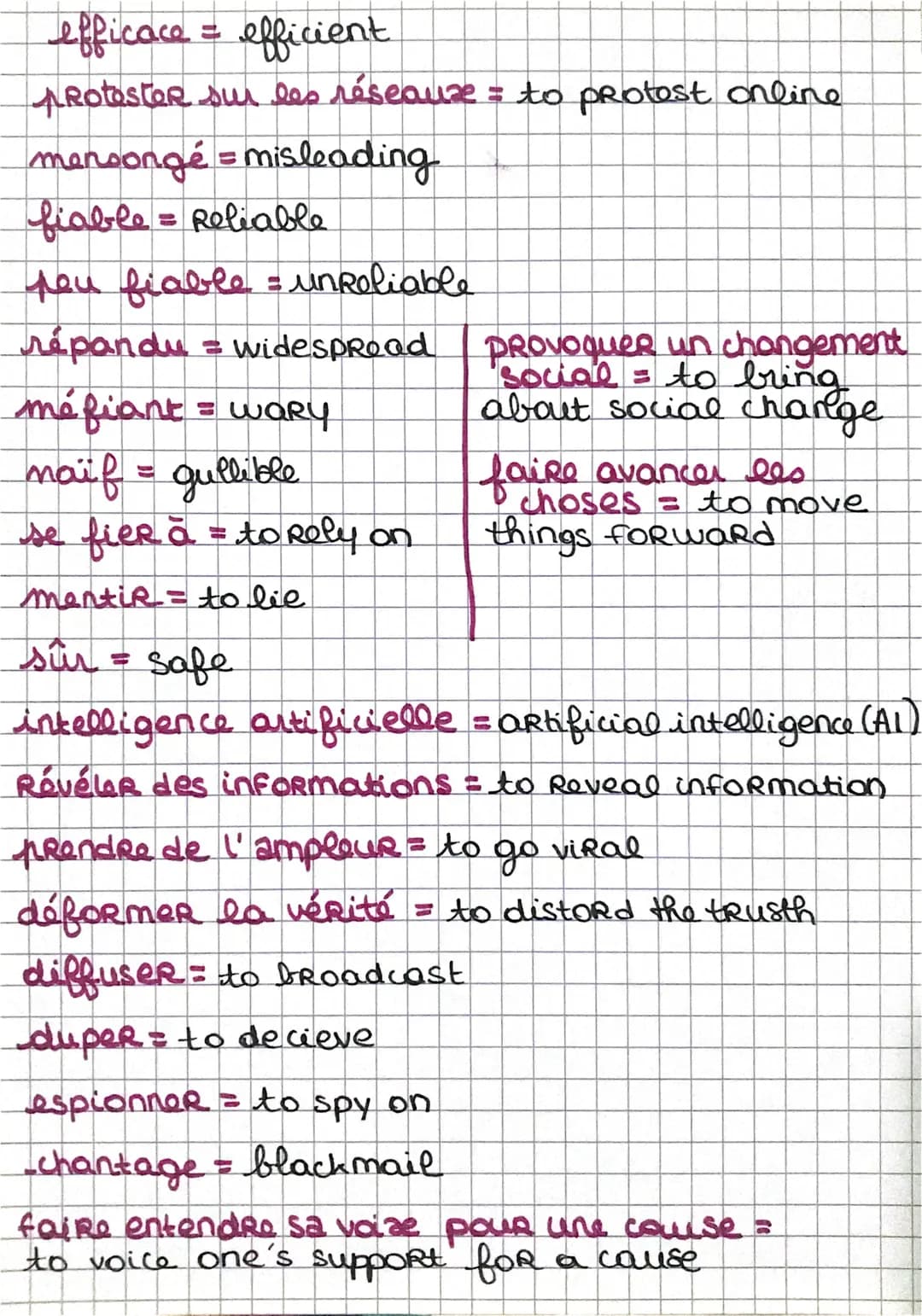 Langefang
VOCABULAIRE
un citoyen = a citizen
une activité illégale = an illegal activity
un ordinateur = a computer.
les appareils électroni