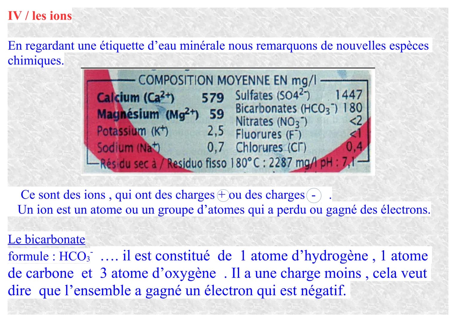Partie 1:De l'infiniment petit à l'infiniment grand
Chapitre 1: atomes et ions
objectifs : - Interpréter une formule chimique
-Connaître la 