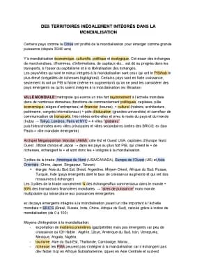 Know Des territoires inégalement intégrés à la mondialisation  thumbnail