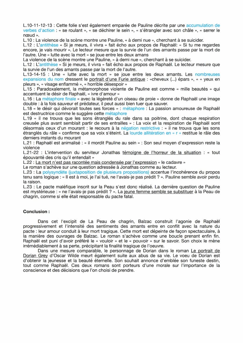 Fiche de synthèse n°18 : la mort de Raphaël, La Peau
de Chagrin, Balzac
Introduction :
Le XIX ème siècle, est marqué par, une période de gra
