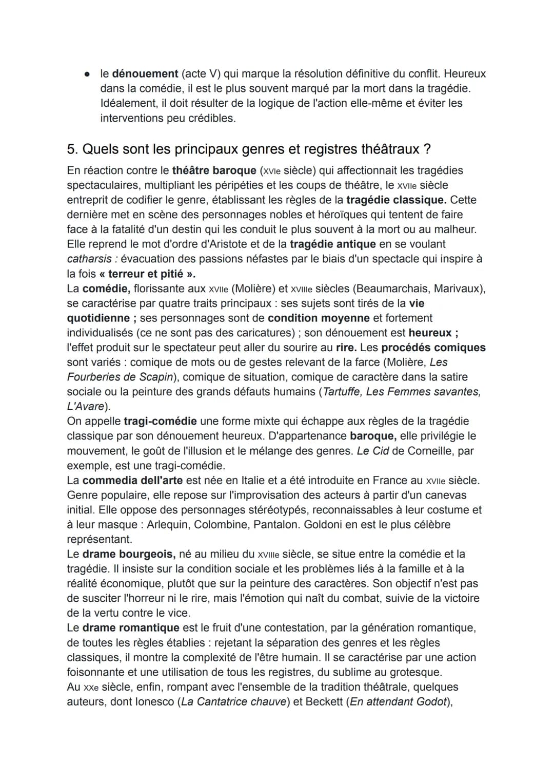 LES CARATERISTIQUES DU GENRE
THEATRAL AU 21e
Une pièce de théâtre est destinée à être jouée par des acteurs sur scène, dans
un temps limité.