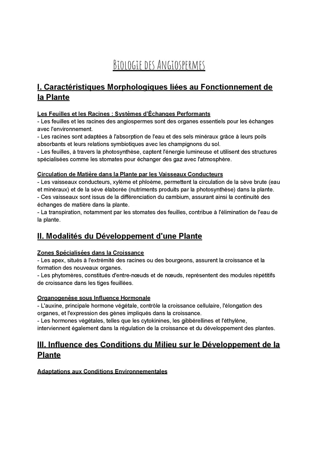 révisions bac svt - plantes