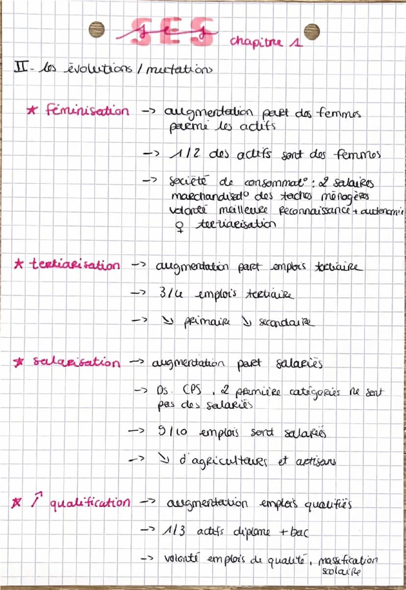 SES
I Structure de la socie
Facteurs de structuration.
- Socioprofessionnelle
★ la CSP:
- actifs (agriculteurs, artisans commercants chef d'