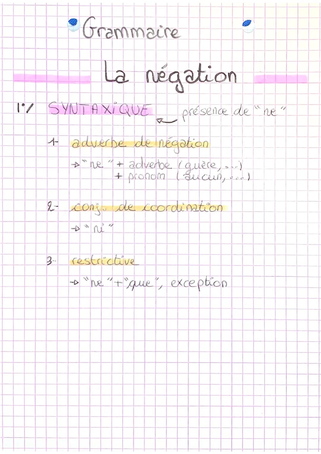 Question grammaire Bac Français 