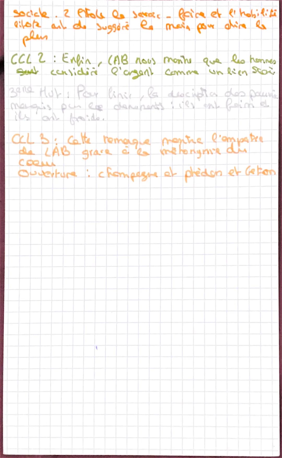 
<p>Les remarques</p>
<p>Dans "Les Caractères" de La Bruyère, on retrouve la réflexion de l'auteur sur les comportements et les qualités des