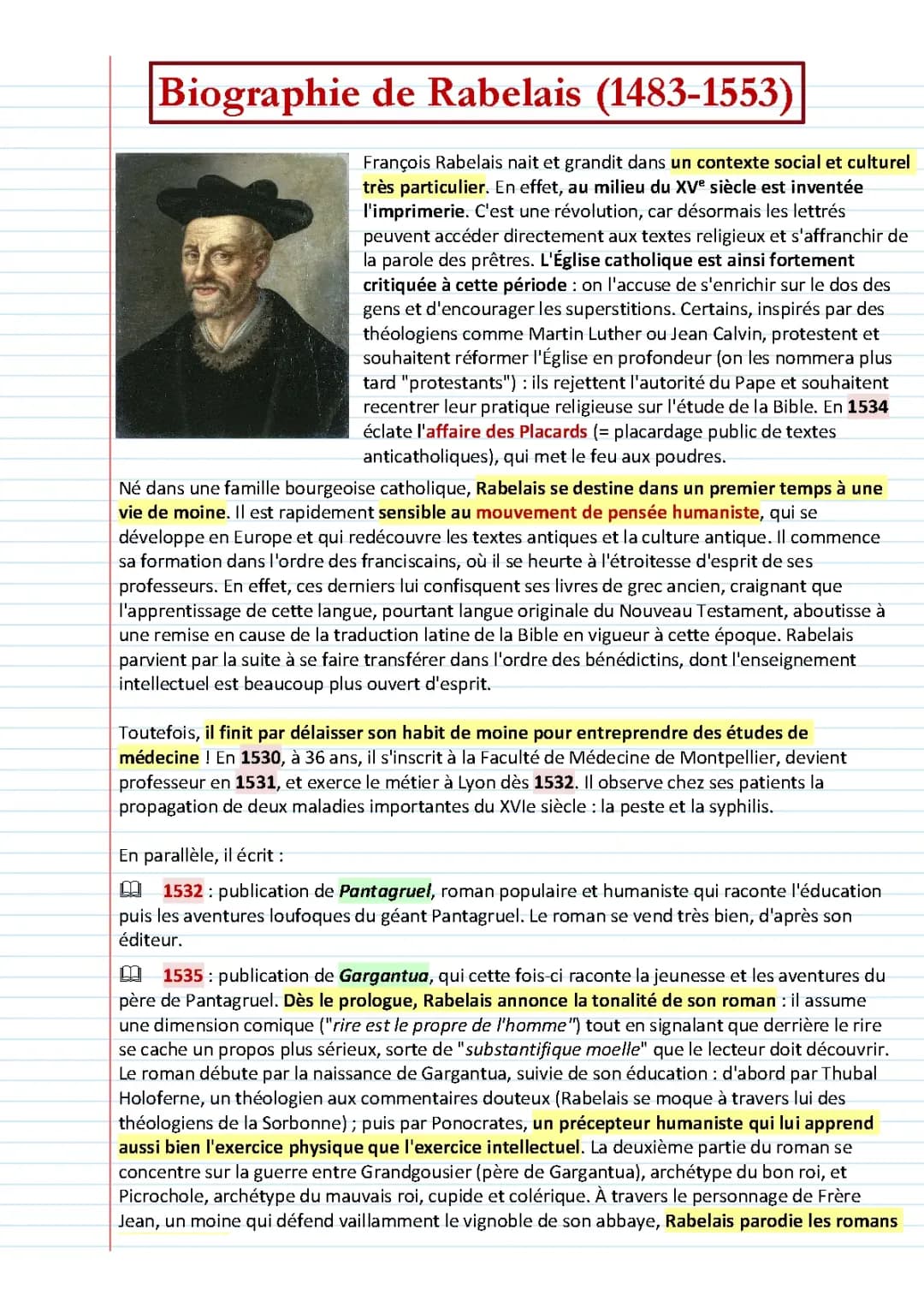 Biographie de Rabelais