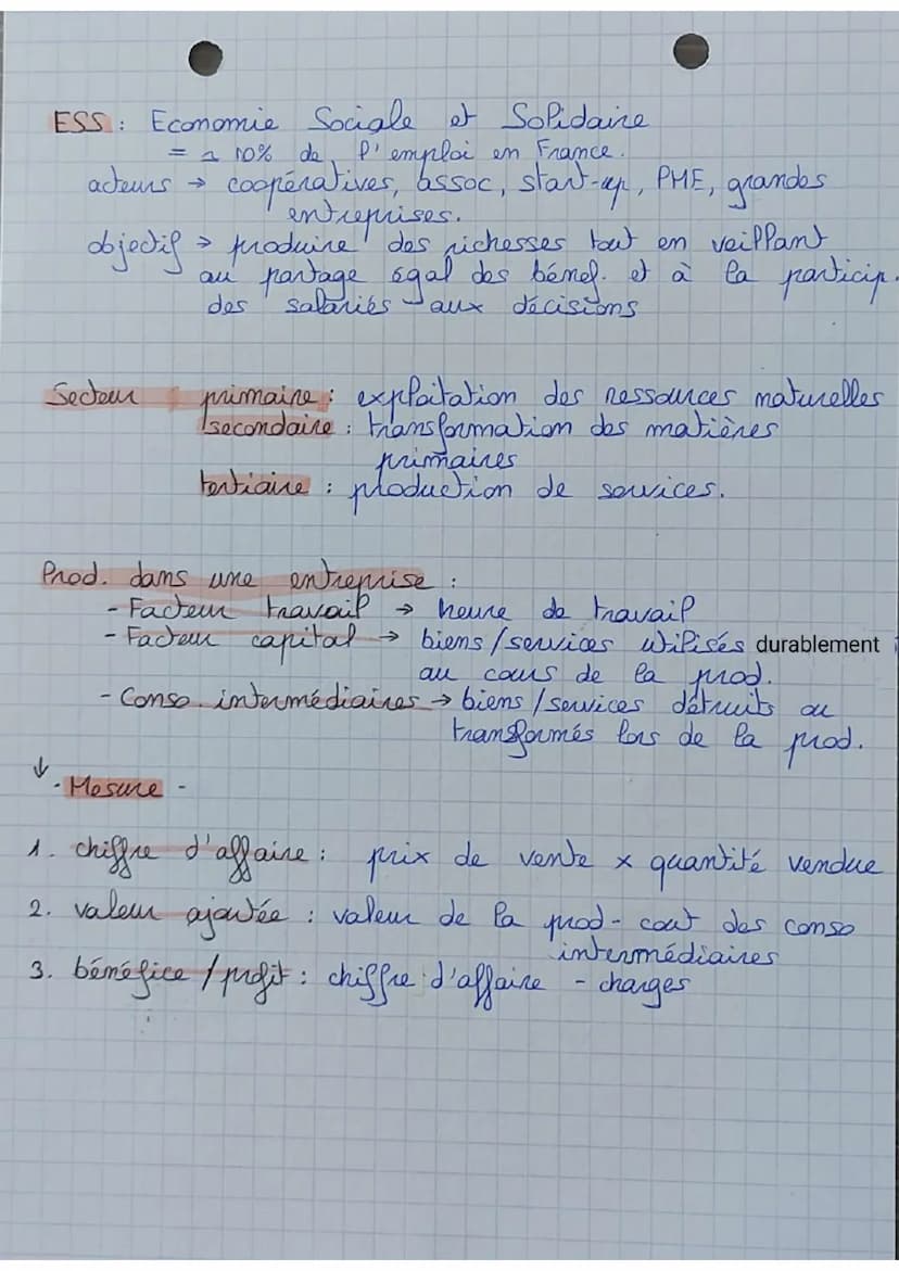CHAPITRE 2
Production: une activité économique qui consiste à
créer des biens et des services, et qui
résulte d'un travail rémunéré
produit 