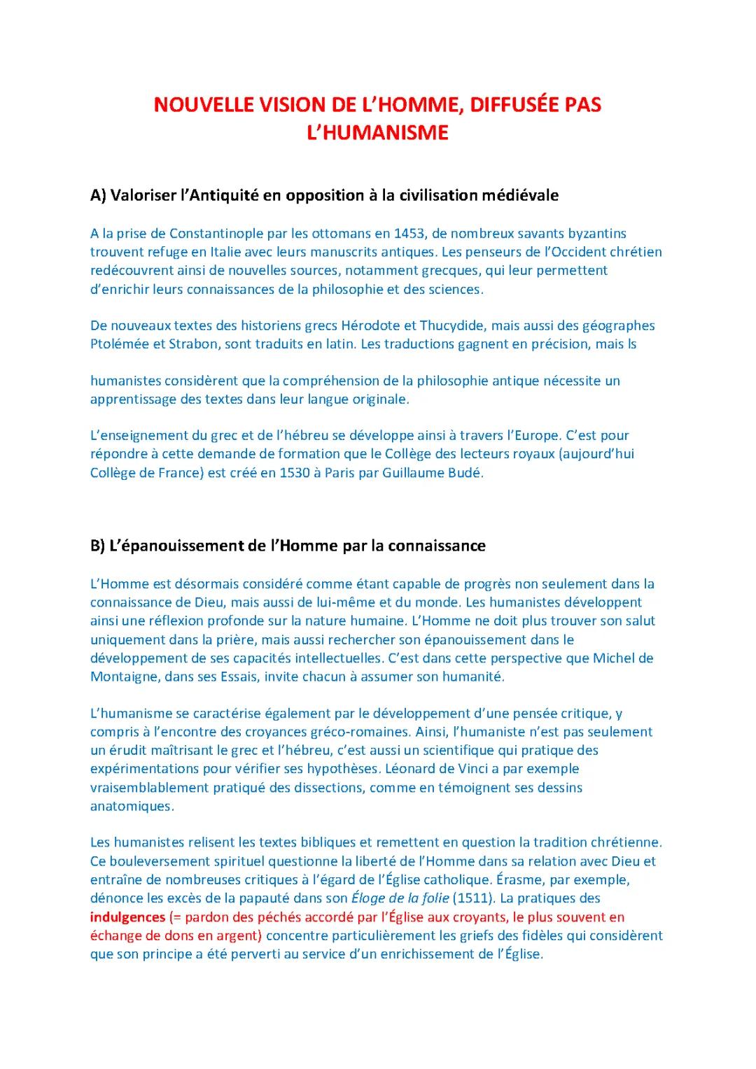 Découvre l'Humanisme et la Renaissance : Exposé Simple