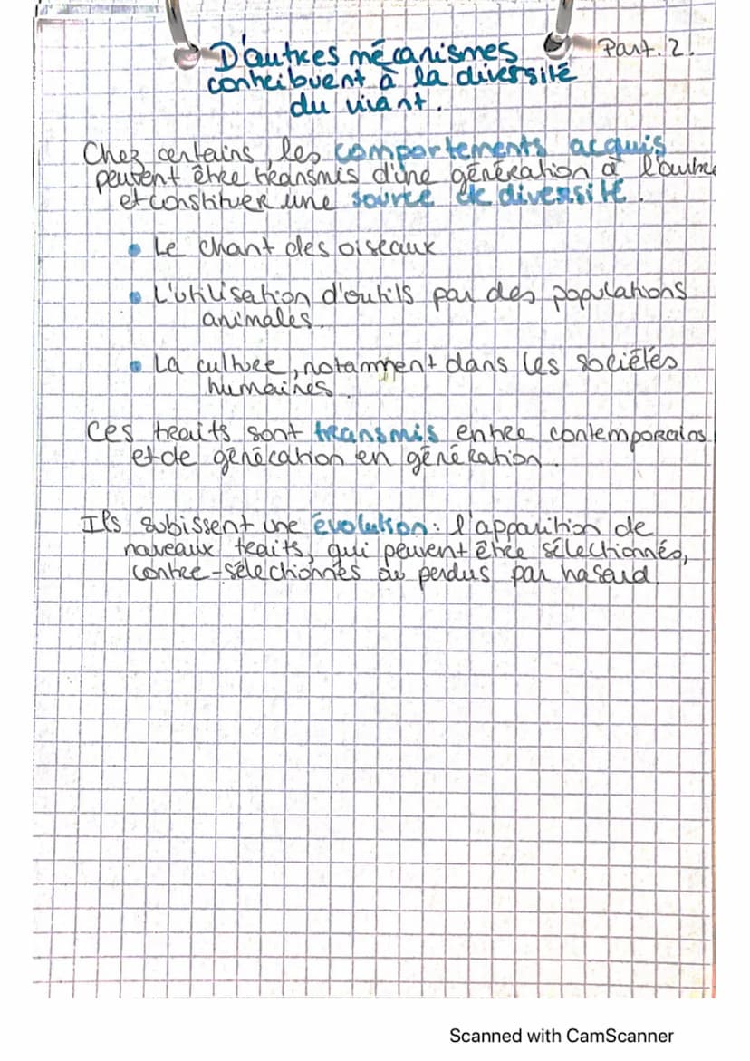 D'auhces mécanismes.
contribuent à la diversité
du vivant.
Phenotyper: L'ensemble des caractères observables
d'in individer.
Part. A.
Selon 