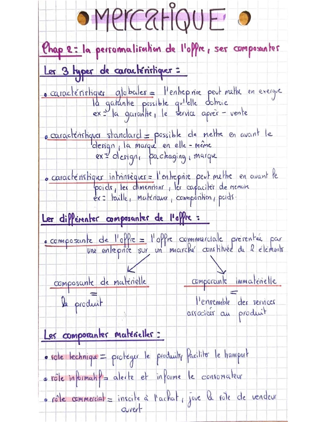 Chapitre 2 de Mercatique : Comprendre et maîtriser la personnalisation de l'offre