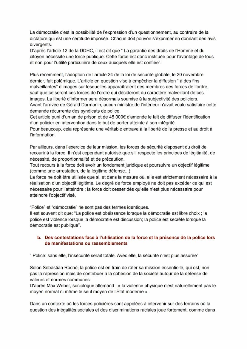 Quel usage de la force policière dans nos démocraties?
"La finalité des polices dans les démocraties ne devrait pas être de faire régner un
