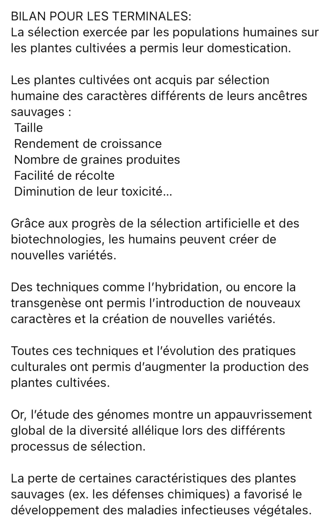 Chapitre 11 :  La domestication des plantes