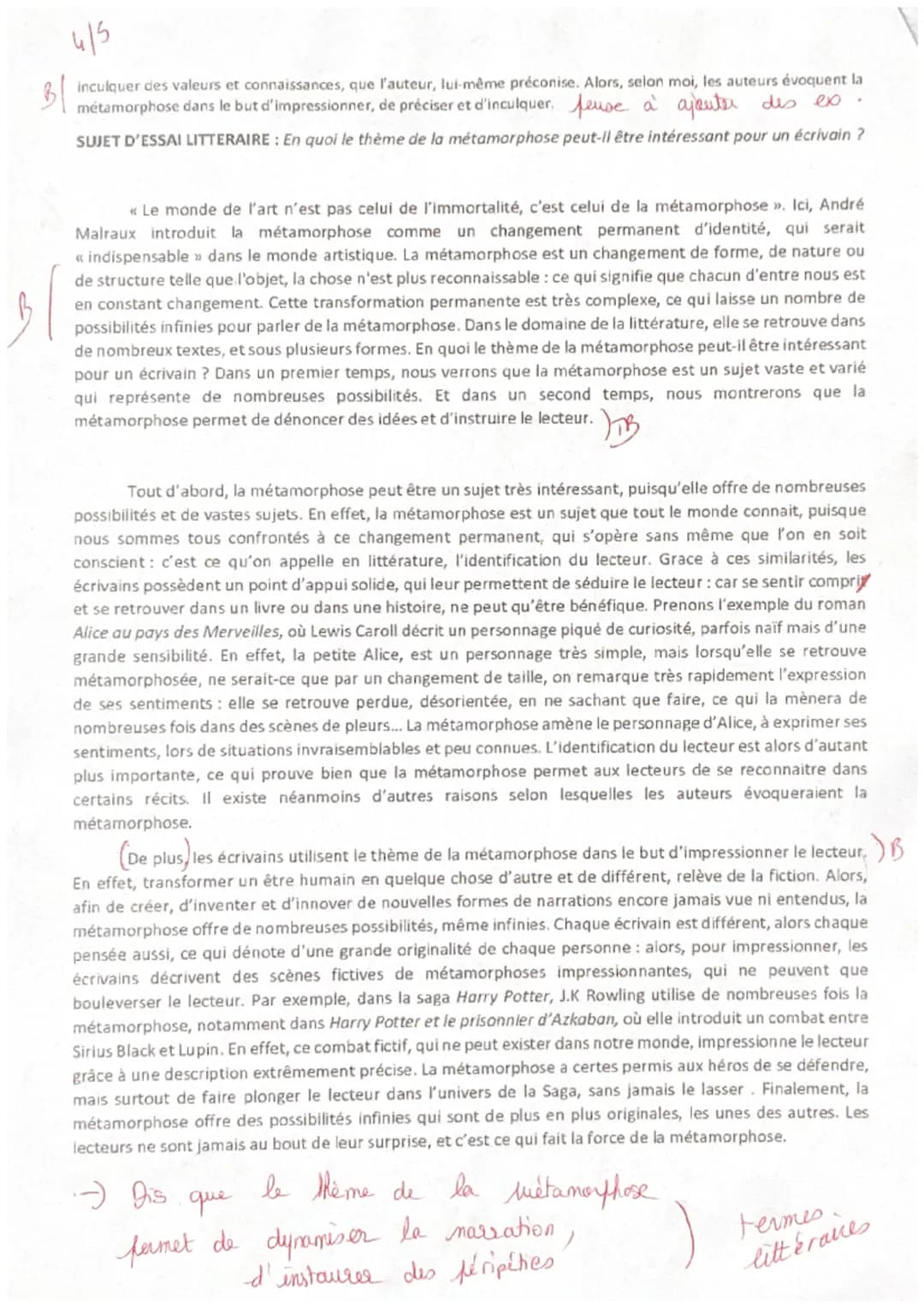 4/5
Bl
inculquer des valeurs et connaissances, que l'auteur, lui-même préconise. Alors, selon moi, les auteurs évoquent la
métamorphose dans