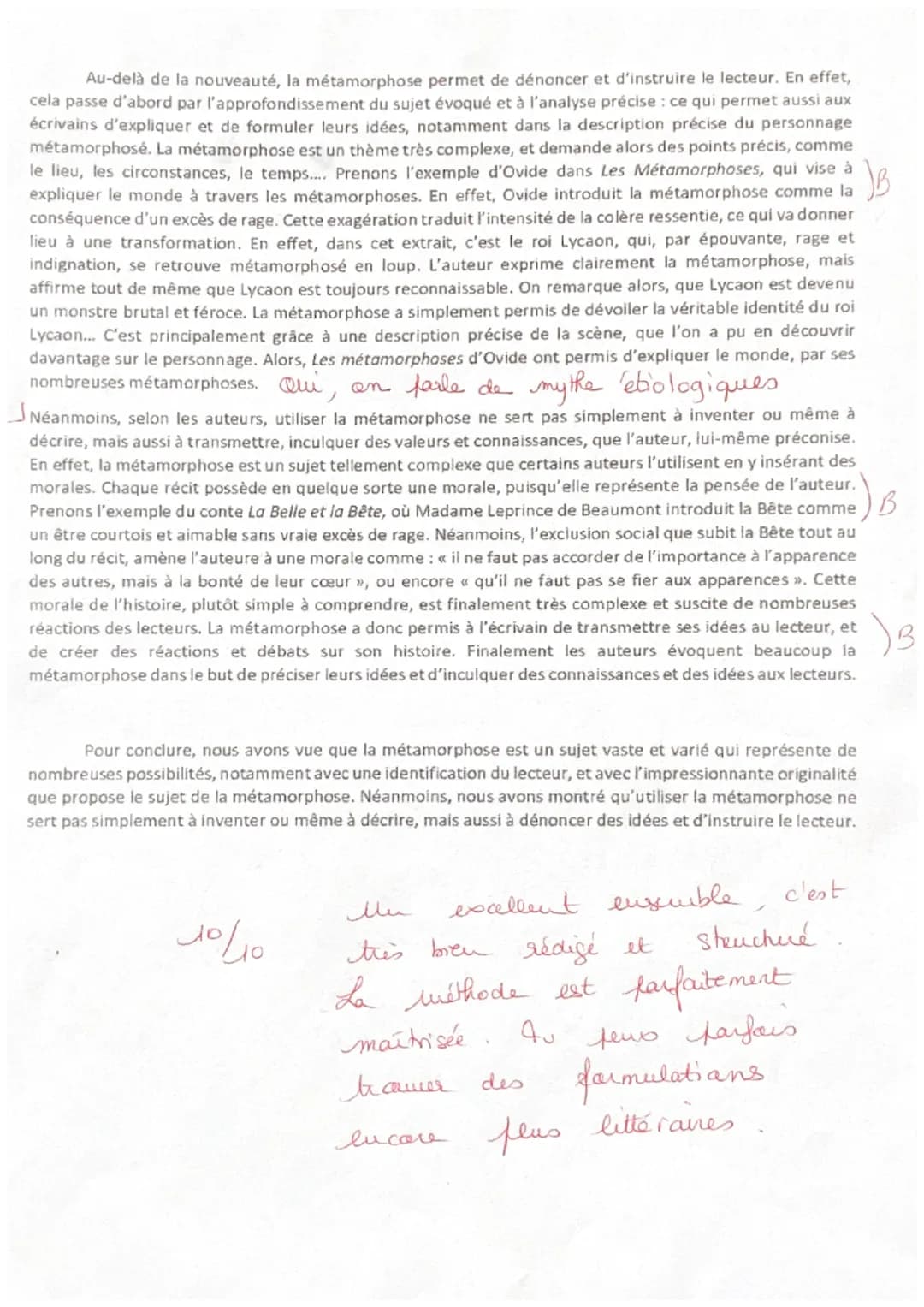 4/5
Bl
inculquer des valeurs et connaissances, que l'auteur, lui-même préconise. Alors, selon moi, les auteurs évoquent la
métamorphose dans