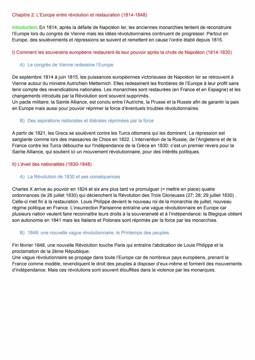 Thème 1 : L'Europe face aux révolutions
Chapitre 1: La Révolution française et l'Empire: une nouvelle conception de la nation
Introduction: 