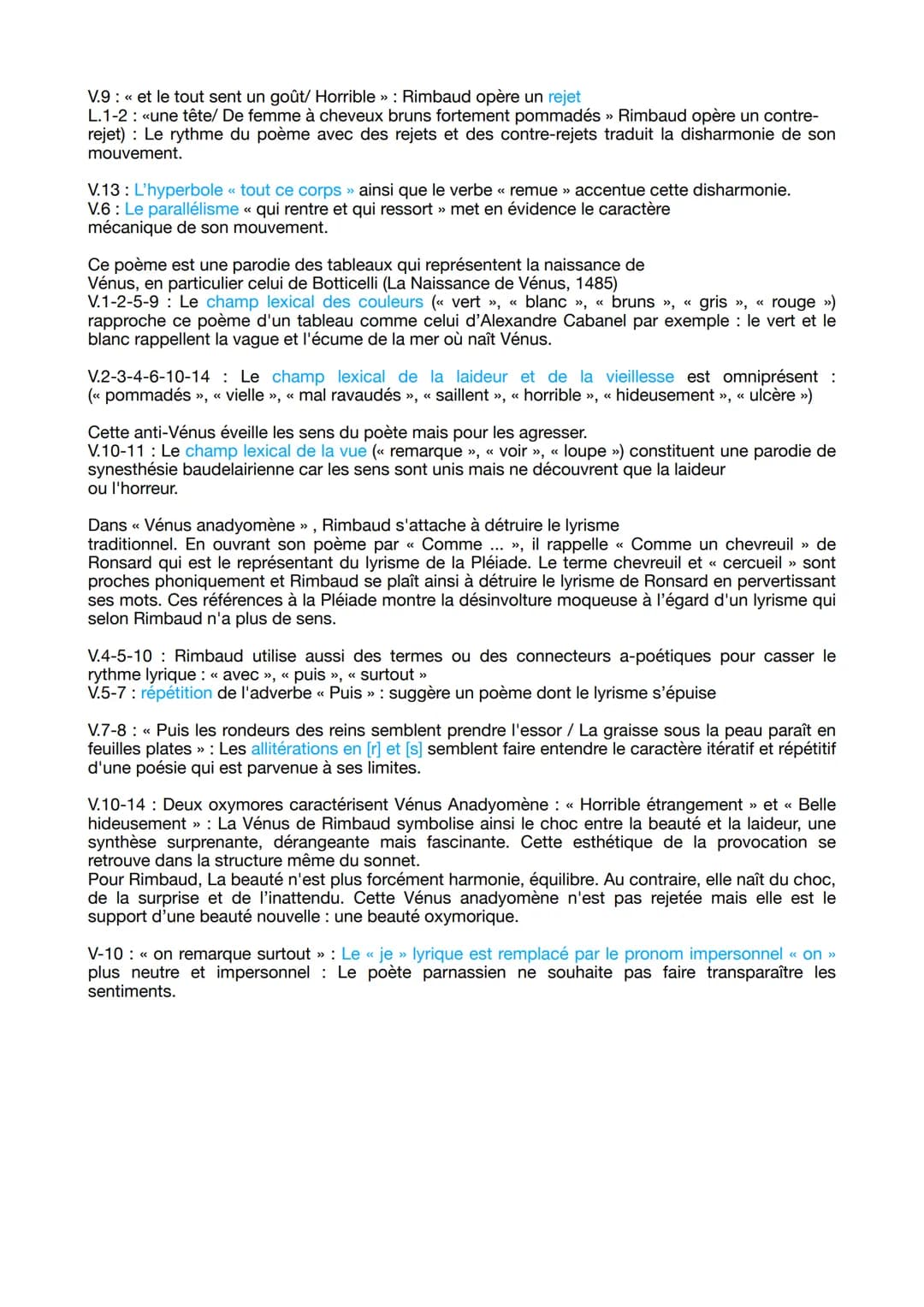 Fiche de synthèse n°12 : Vénus Anayomène, les
Cahiers de Douai, Rimbaud
Introduction :
<<Vénus anadyomène »>, écrit par Rimbaud en 1870, app