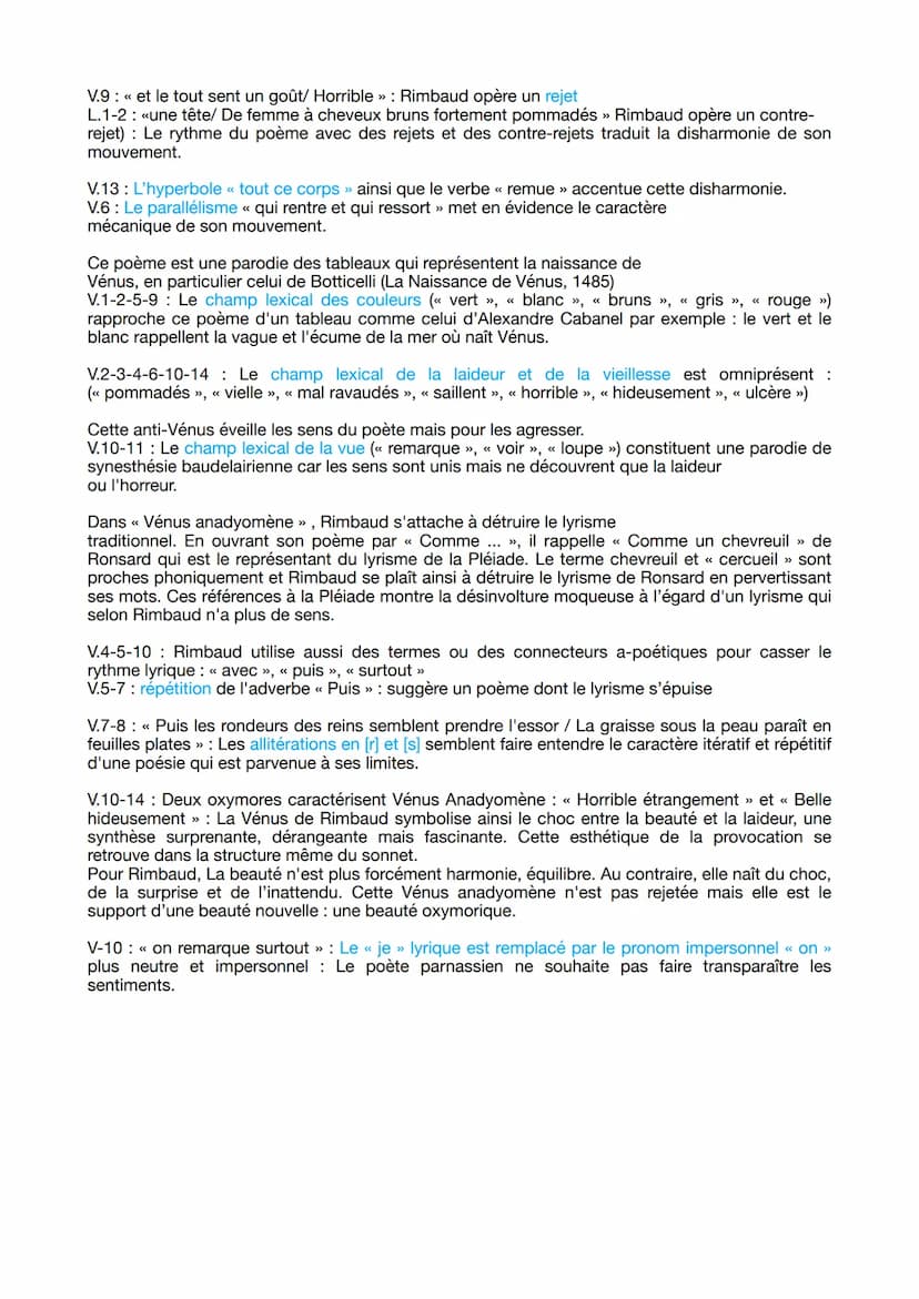 Fiche de synthèse n°12 : Vénus Anayomène, les
Cahiers de Douai, Rimbaud
Introduction :
<<Vénus anadyomène »>, écrit par Rimbaud en 1870, app