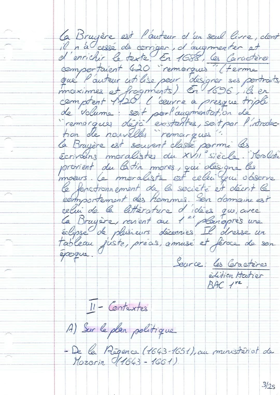 
<p>La Bruyère est né à Paris en 1645 dans une famille aisée. Après ses études secondaires, il obtient sa licence de droit, et devient avoca