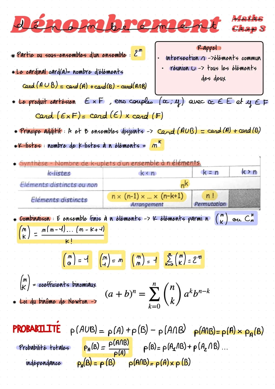Dénombrement 