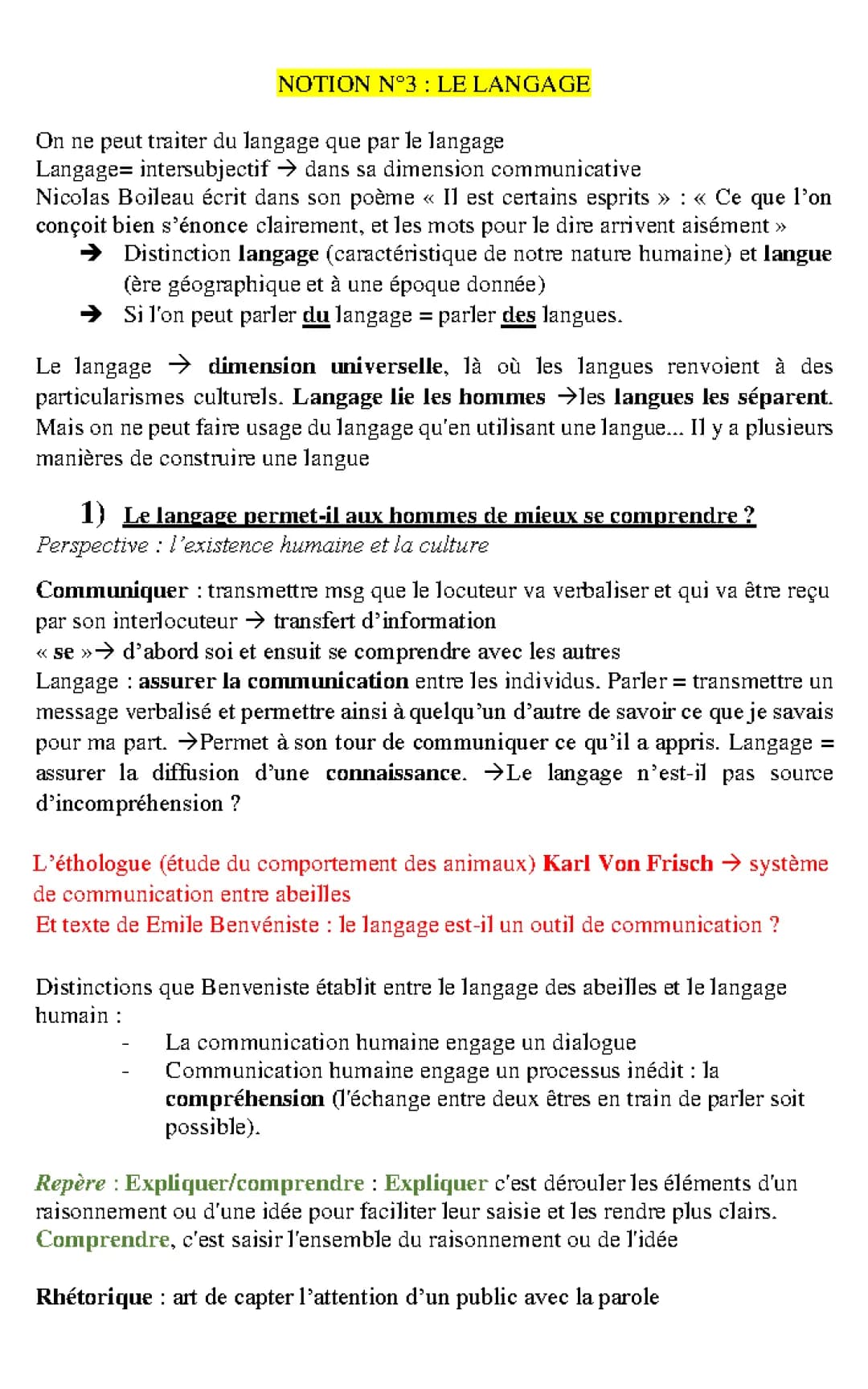 Le langage