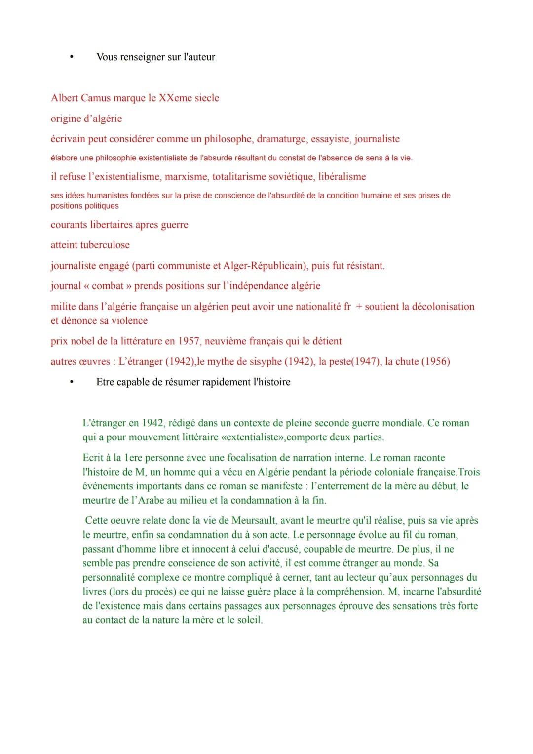 Vous renseigner sur l'auteur
Albert Camus marque le XXeme siecle
origine d'algérie
écrivain peut considérer comme un philosophe, dramaturge,