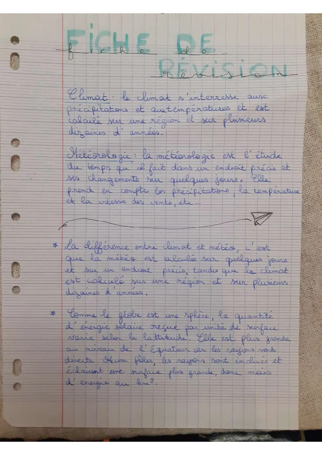 Comprendre la météo et le climat en SVT (5ème)