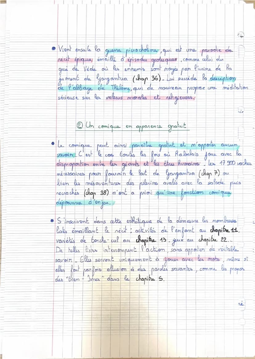 ③ Gargantua cultive l'ambiguïté
pour former l'intelligence du Eecteur
-Em soulignant les limites
des lectures qui cherchent un
savoir tout
B
