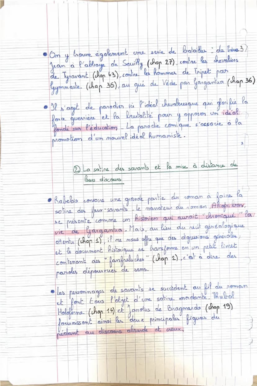 ③ Gargantua cultive l'ambiguïté
pour former l'intelligence du Eecteur
-Em soulignant les limites
des lectures qui cherchent un
savoir tout
B