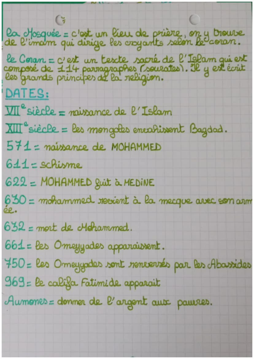 histoire.
L'Islam, nait au VIII e siècle autour de la Mecque
en Arabie.
- Peu à peu, l'empire musulman s'est étendu grâce
aux conquêtes.
-L'