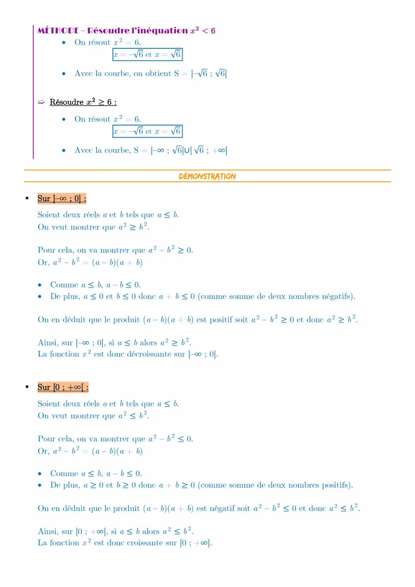 I- La fonction carré :
Définition:
La fonction carré est la fonction définie sur R qui à tout r ER associe ².
-4
X
x²
■
-3
-4
16
Chapitre 10