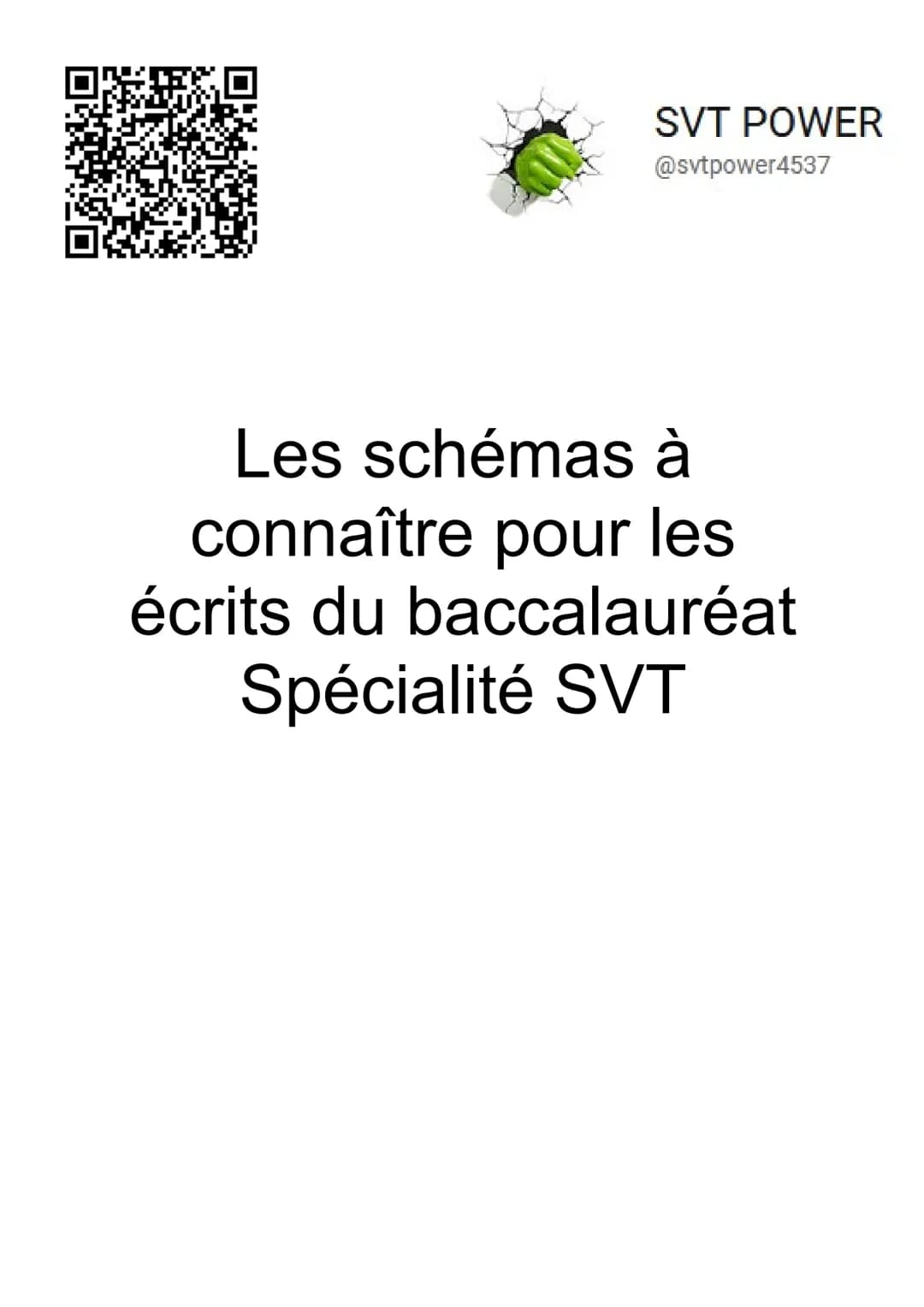 ********
SVT POWER
@svtpower4537
Les schémas à
connaître pour les
écrits du baccalauréat
Spécialité SVT Thème 1a
Génétique et évolution Cas 