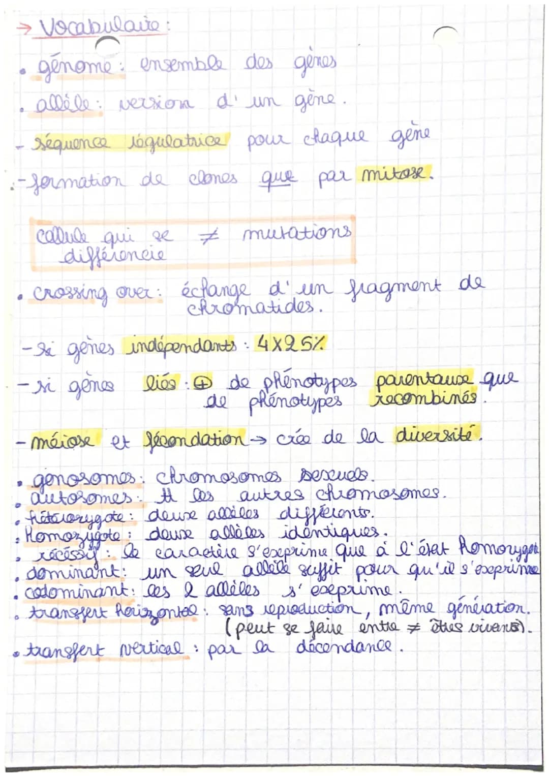 Génétique CRp. 1: L'origine du génotype
et
des
individus.
evolution
I/ stabilité génétique et évolution clonale!
→ formation d'un clone avec