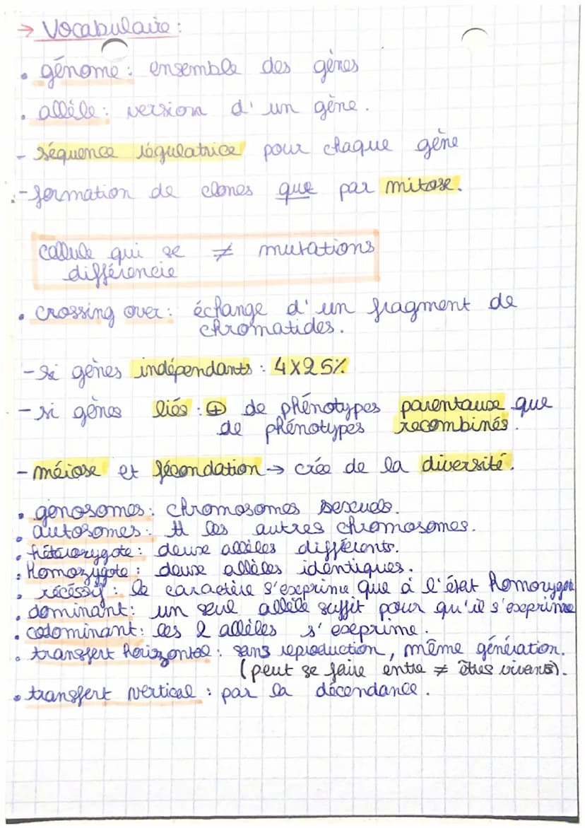 Génétique CRp. 1: L'origine du génotype
et
des
individus.
evolution
I/ stabilité génétique et évolution clonale!
→ formation d'un clone avec